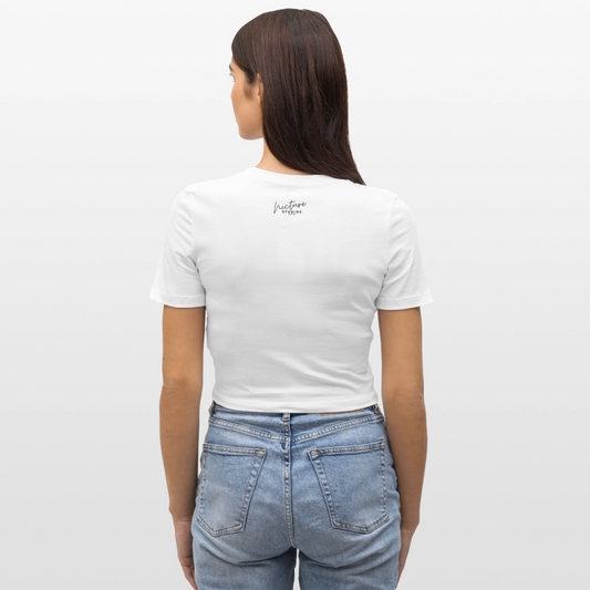 Sonne Mond Sterne Cropped T-Shirt - Weiß