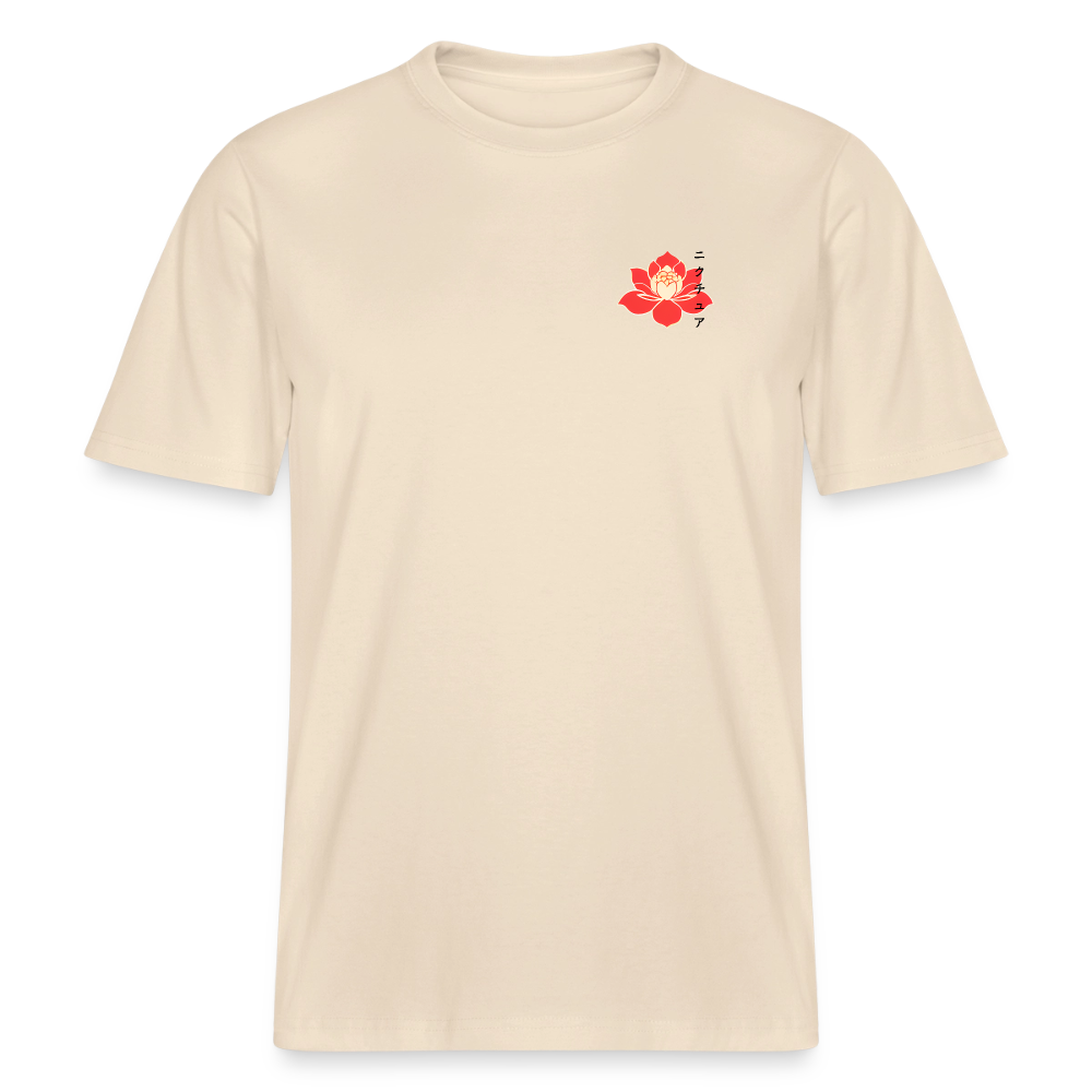 Koi & Flower Japanese Relaxed Fit Unisex Bio-T-Shirt - Natur