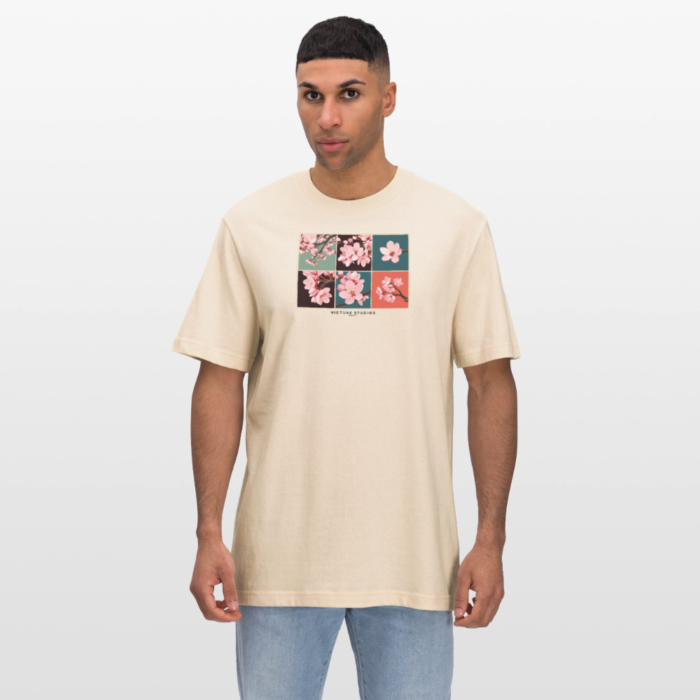 Sakura Retro Japanese Relaxed Fit Unisex Bio-T-Shirt - Weißgrau