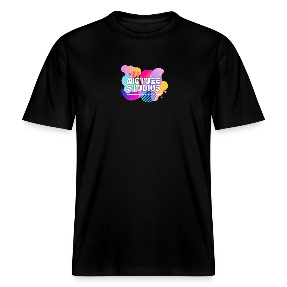 Abstract Relaxed Fit Unisex Organic T-Shirt - Schwarz