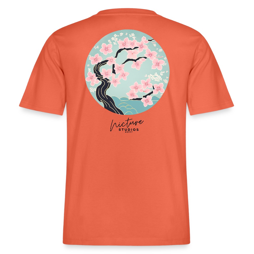 Cherry Blossom Japanese Relaxed Fit Unisex Bio-T-Shirt - Hellrot