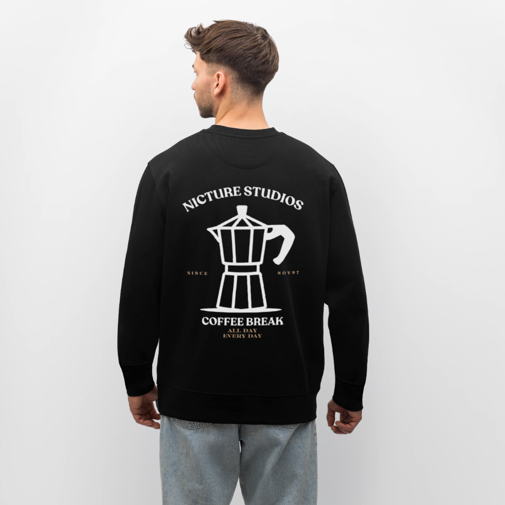 Coffee Break Unisex Bio-Sweatshirt - Schwarz