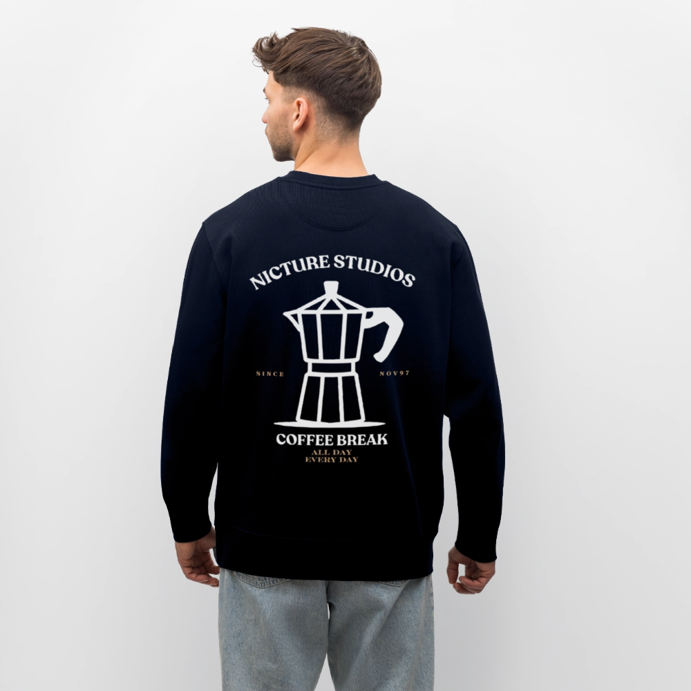 Coffee Break Unisex Bio-Sweatshirt - Navy