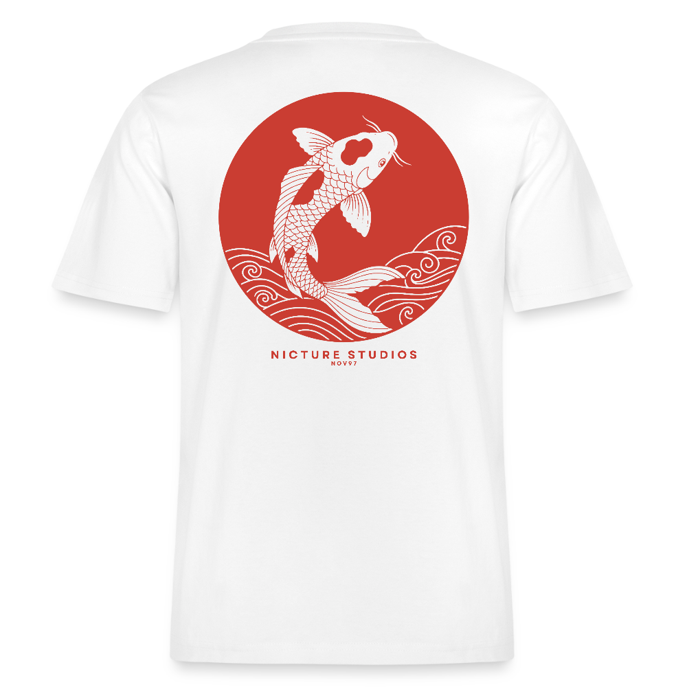 Koi Japanese Relaxed Fit Unisex Bio-T-Shirt Sparker - Weiß