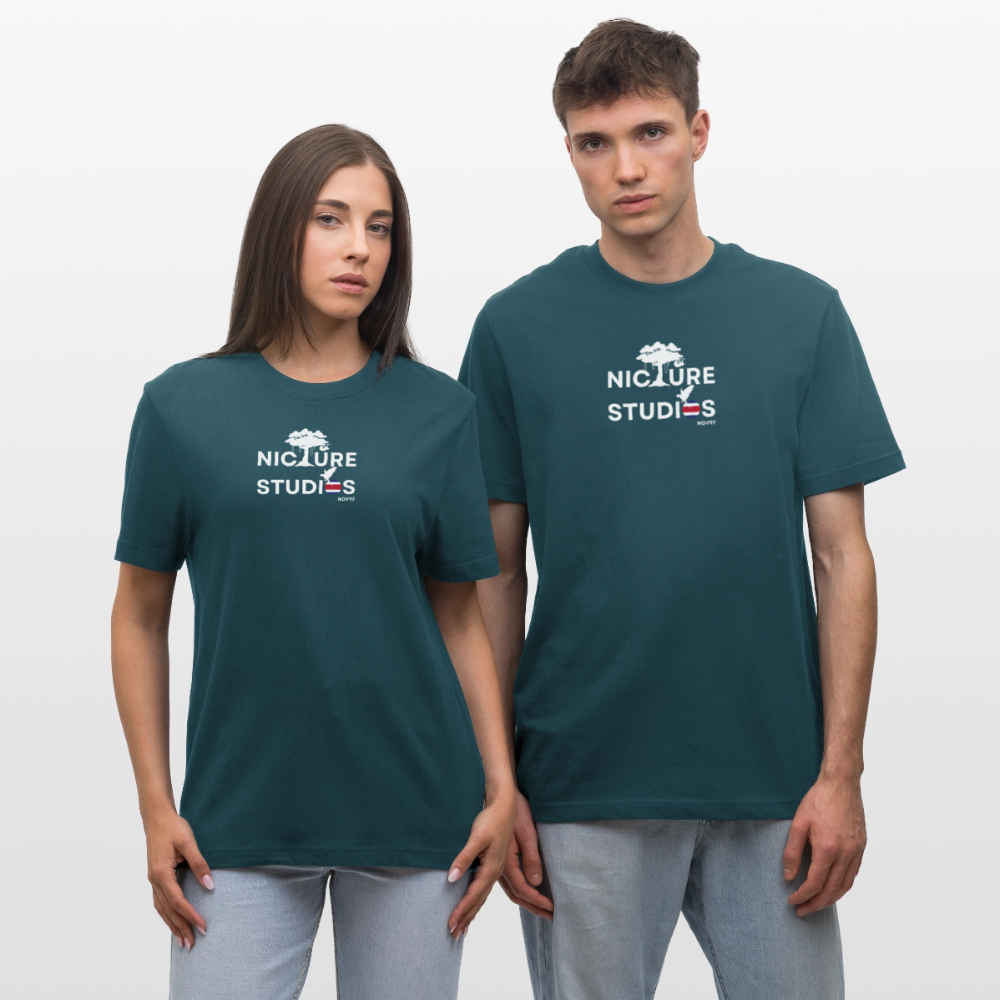 Costa Rica Relaxed Fit Unisex Organic T-Shirt - Dunkles Petrol
