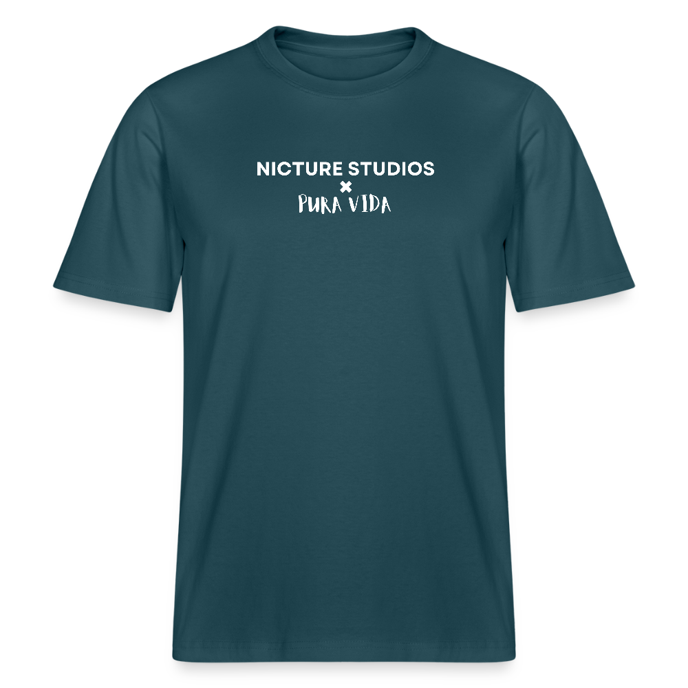 Costa Rica Pura Vida Relaxed Fit Unisex Organic T-Shirt - Dunkles Petrol