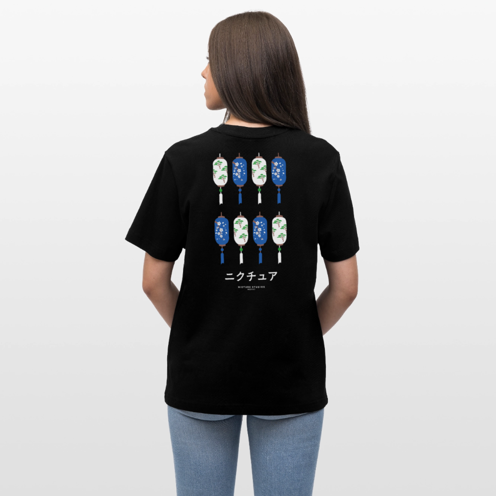 Japanese Style Relaxed Fit Unisex Organic T-Shirt - Schwarz