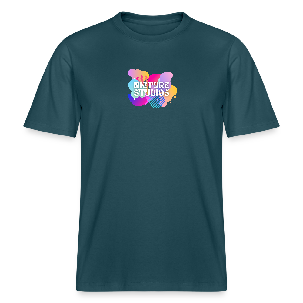 Abstract Relaxed Fit Unisex Organic T-Shirt - Dunkles Petrol