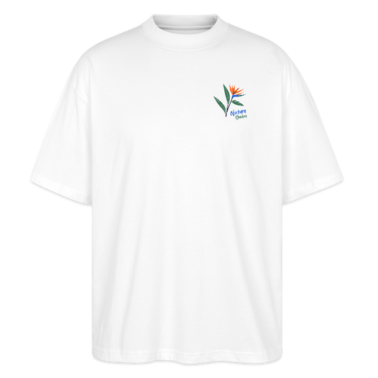 Strelitzia Tropical Oversized Unisex Bio T-Shirt - Weiß