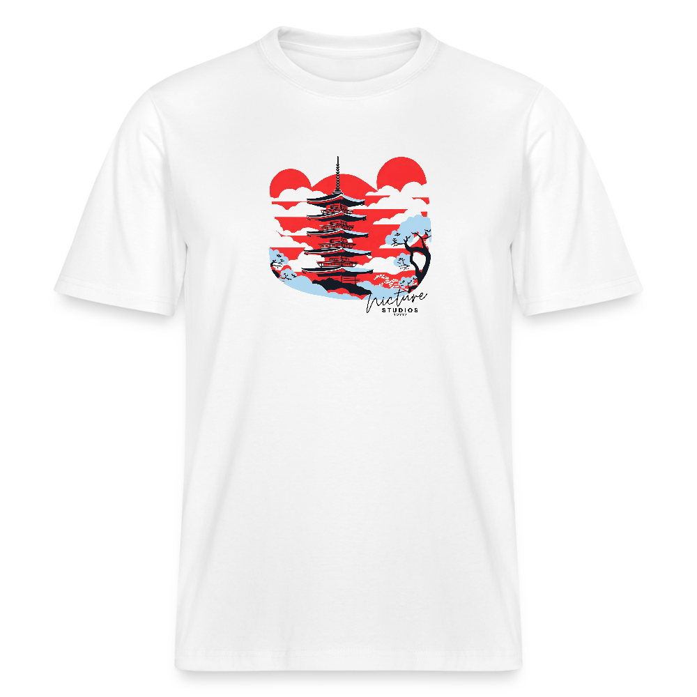 Japanese Pagoda Relaxed Fit Unisex Bio-T-Shirt - Weiß