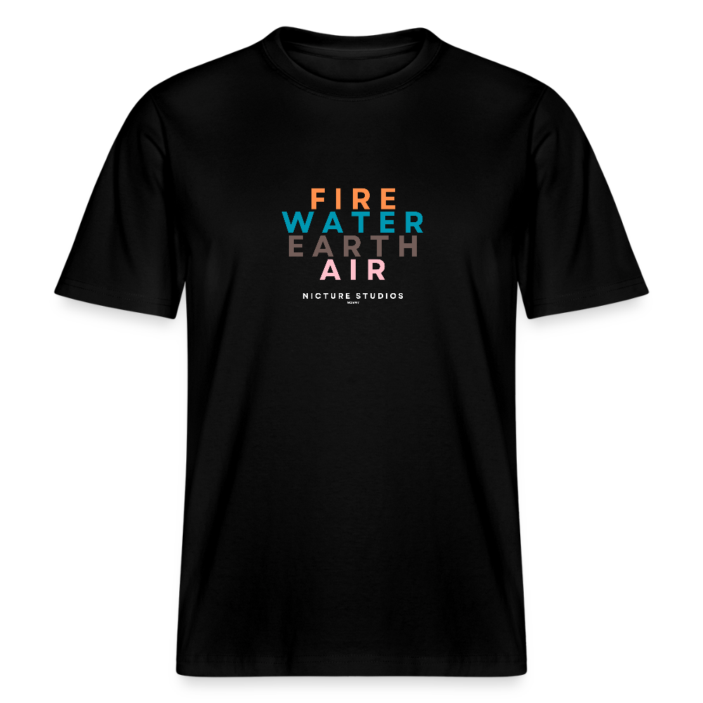 Elemental Relaxed Fit Unisex Organic T-Shirt - Schwarz
