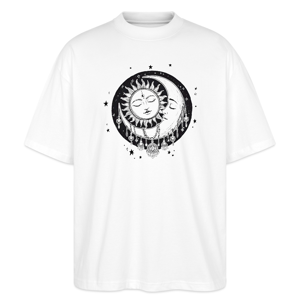 Boho Oversized Unisex Bio T-Shirt - Weiß