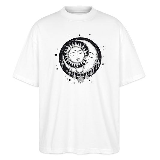 Boho Oversized Unisex Bio T-Shirt - Weiß