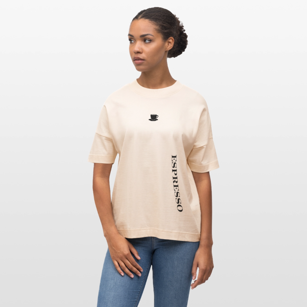 Espresso Oversized Unisex Bio T-Shirt - Weißgrau