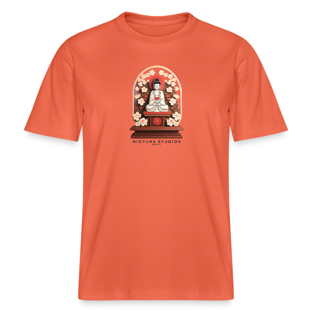 Buddhist Shrine Japanese Relaxed Fit Unisex Bio-T-Shirt - Hellrot