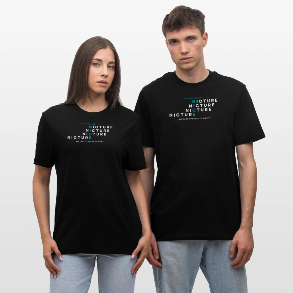 YOU LOOK PRETTY NICE Relaxed Fit Unisex Organic T-Shirt - Schwarz