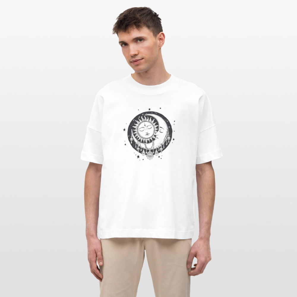 Boho Oversized Unisex Bio T-Shirt - Weiß
