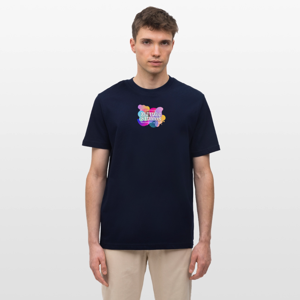 Abstract Relaxed Fit Unisex Organic T-Shirt - Navy