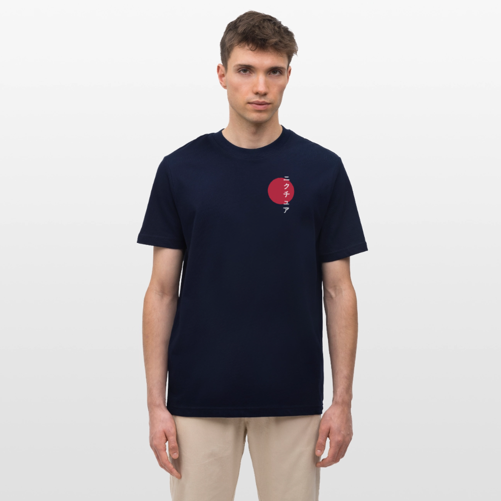 Japanese Style Relaxed Fit Unisex Organic T-Shirt - Navy