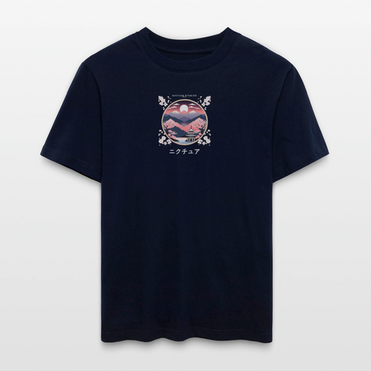 Japanese Landscape Relaxed Fit Unisex Bio-T-Shirt - Navy