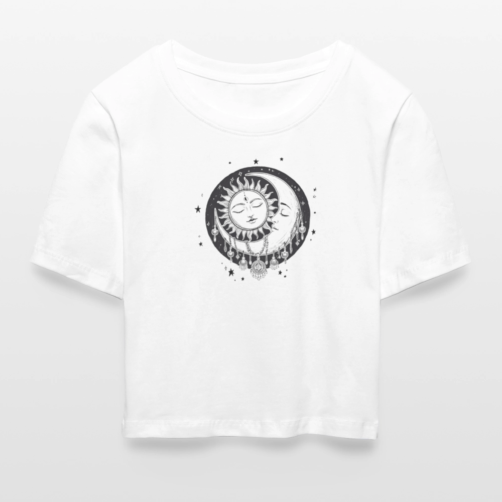 Boho Cropped T-Shirt - Weiß