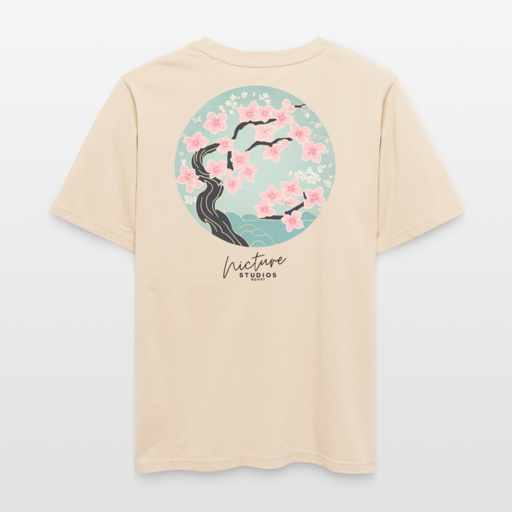 Cherry Blossom Japanese Relaxed Fit Unisex Bio-T-Shirt - Weißgrau