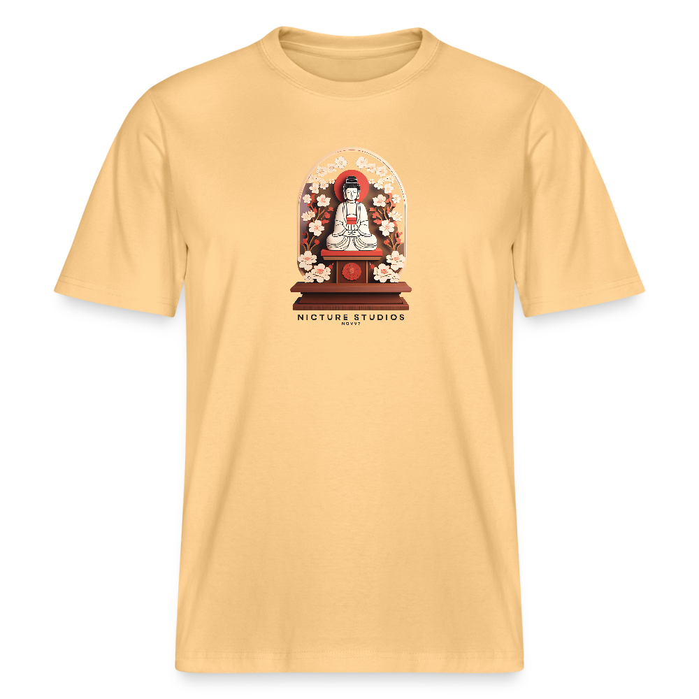 Buddhist Shrine Japanese Relaxed Fit Unisex Bio-T-Shirt - Hellgelb