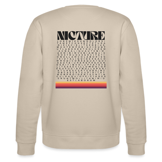 Lorem Ipsum Backprint Unisex Organic Sweatshirt - Beige