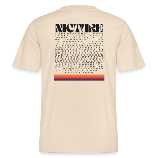 Lorem Ipsum Backprint Relaxed Fit Unisex Organic T-Shirt - Weißgrau