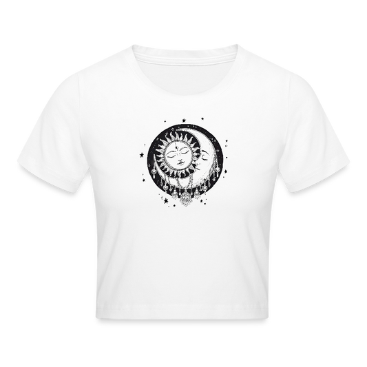 Boho Cropped T-Shirt - Weiß