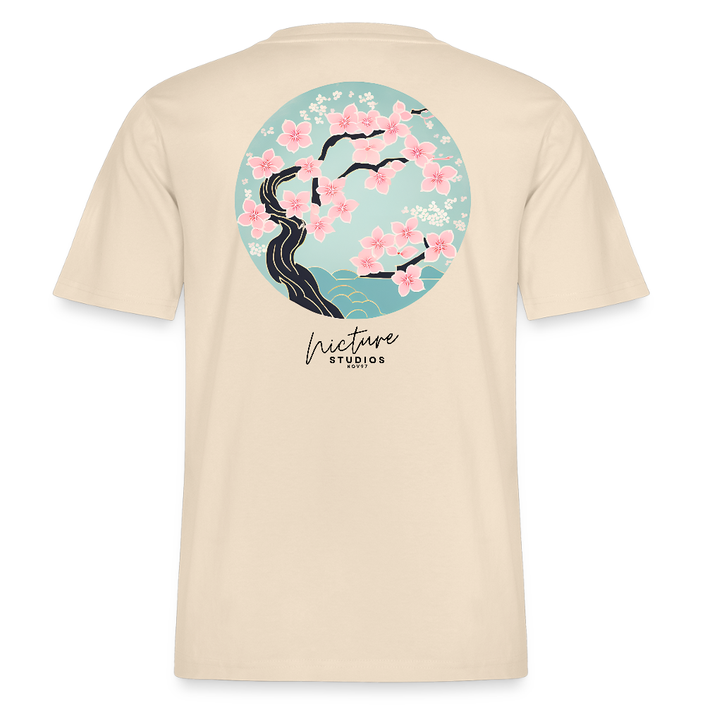Cherry Blossom Japanese Relaxed Fit Unisex Bio-T-Shirt - Weißgrau