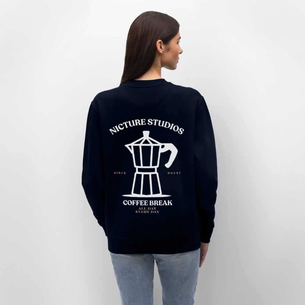 Coffee Break Unisex Bio-Sweatshirt - Navy