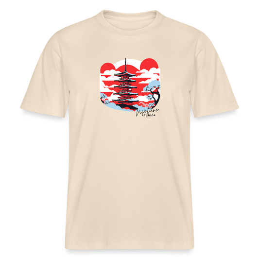 Japanese Pagoda Relaxed Fit Unisex Bio-T-Shirt - Weißgrau