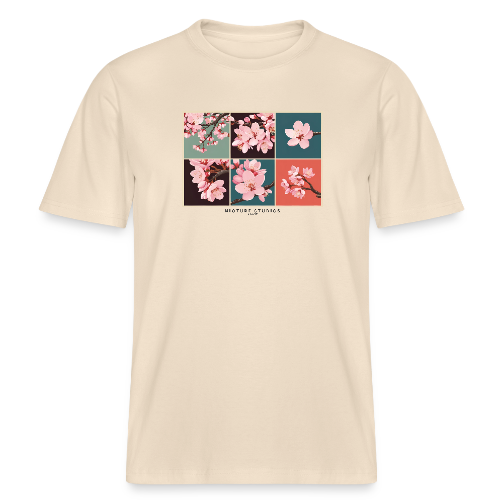 Sakura Retro Japanese Relaxed Fit Unisex Bio-T-Shirt - Weißgrau