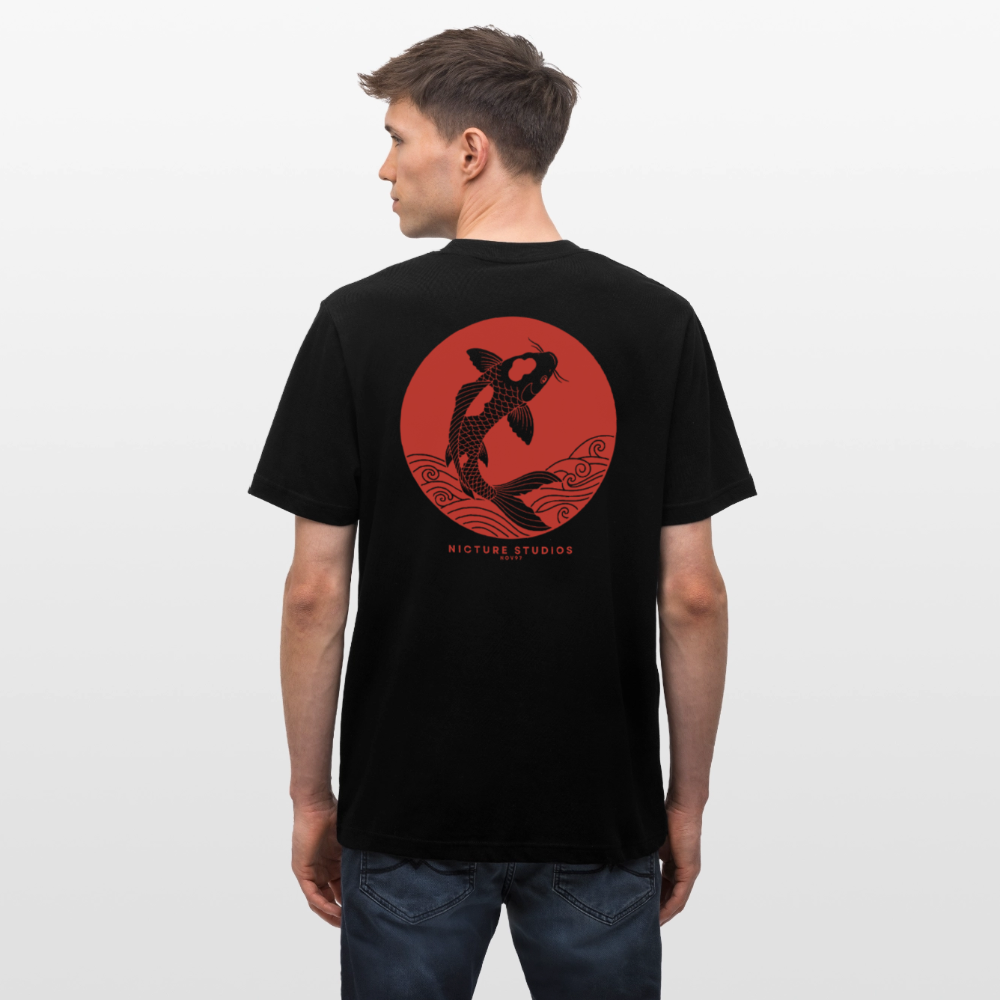 Koi Japanese Relaxed Fit Unisex Bio-T-Shirt Sparker - Schwarz