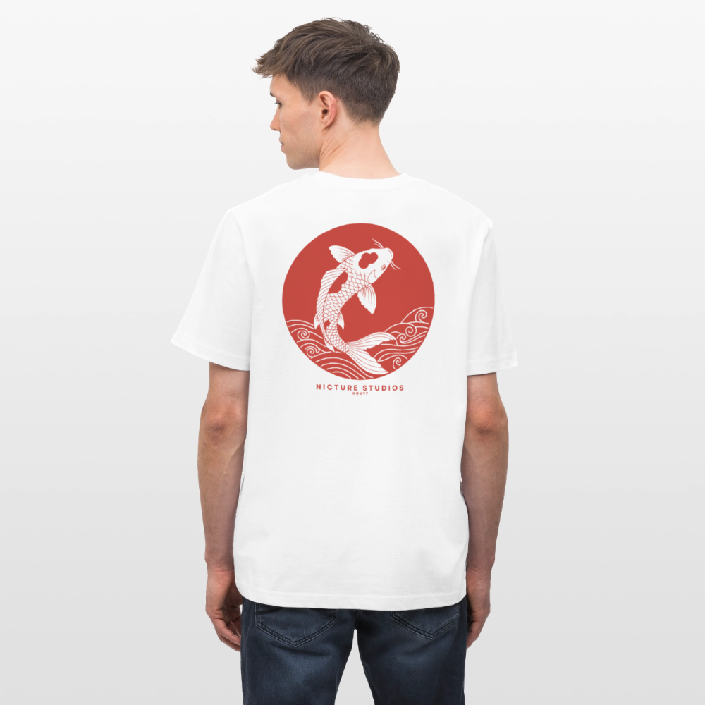 Koi Japanese Relaxed Fit Unisex Bio-T-Shirt Sparker - Weiß