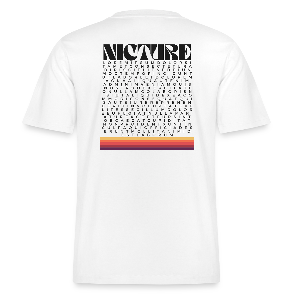 Lorem Ipsum Backprint Relaxed Fit Unisex Organic T-Shirt - Weiß