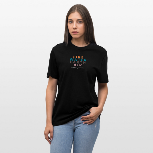 Elemental Relaxed Fit Unisex Organic T-Shirt - Schwarz
