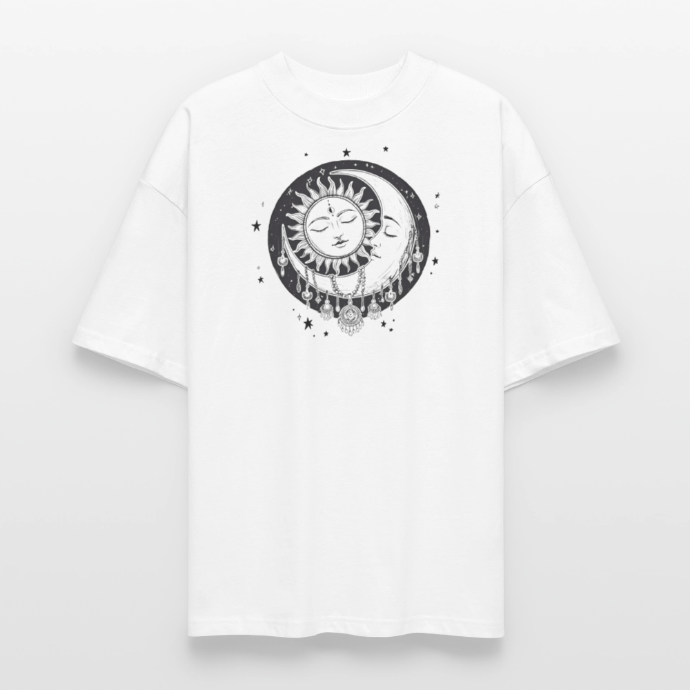 Boho Oversized Unisex Bio T-Shirt - Weiß