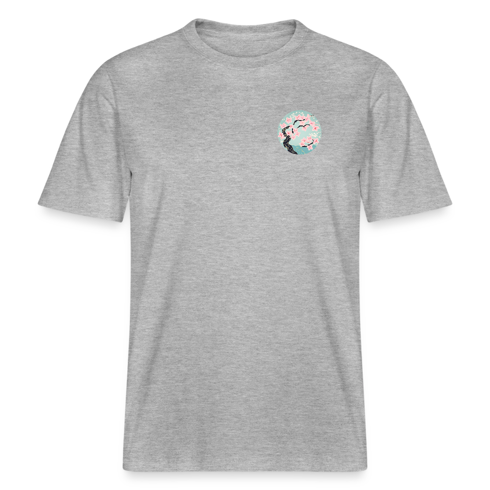 Cherry Blossom Japanese Relaxed Fit Unisex Bio-T-Shirt - Grau meliert