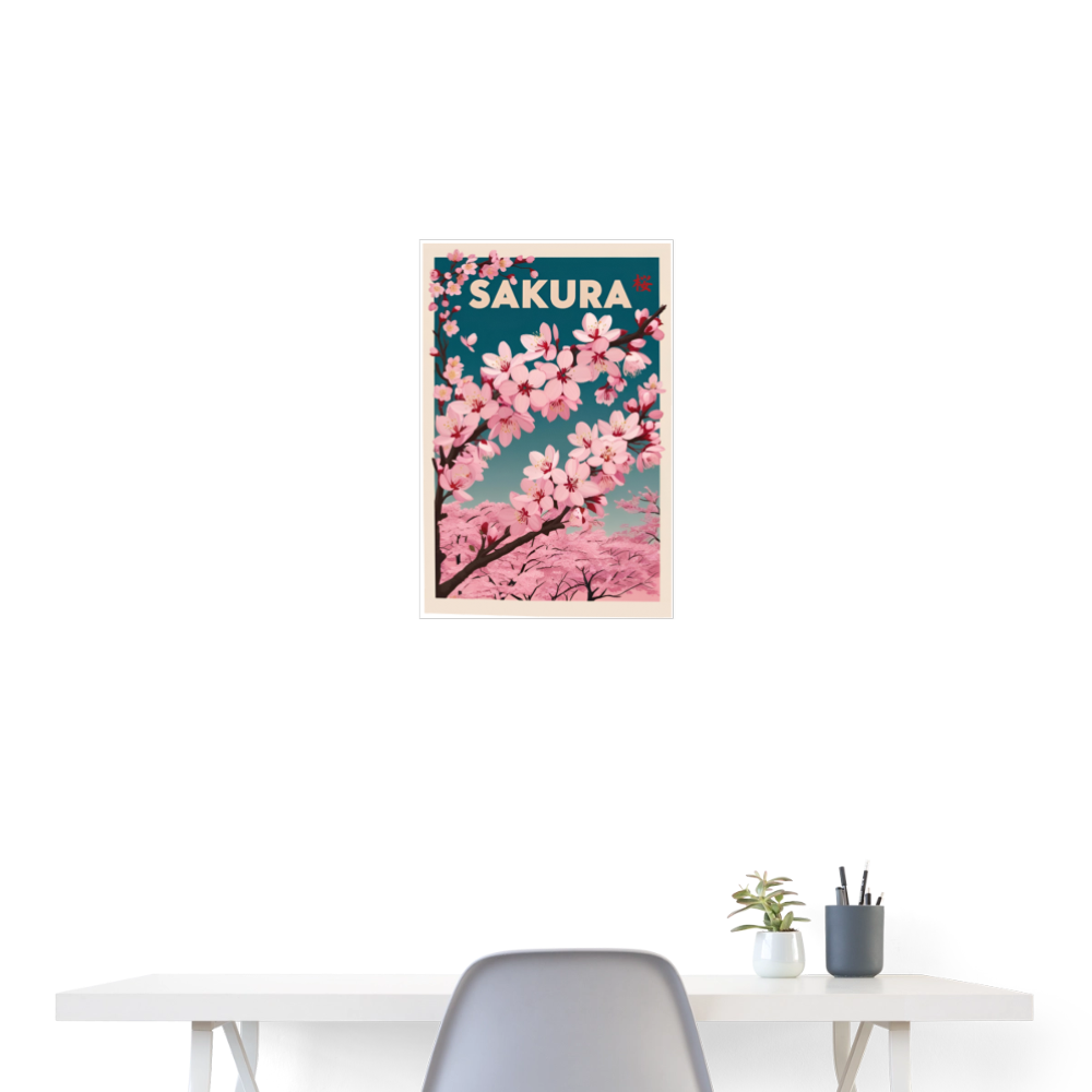 Sakura Poster 40x60 cm - Weiß