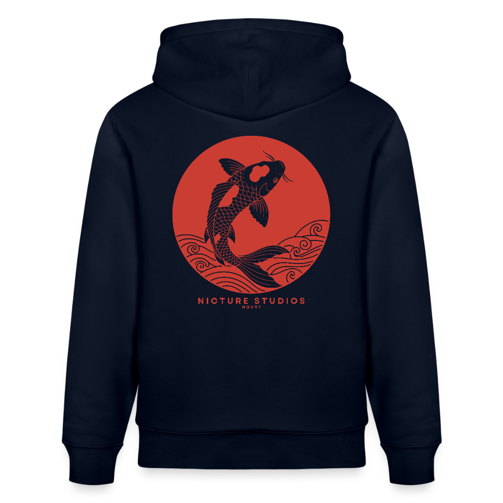 Koi Japanese Unisex Bio-Hoodie - Navy