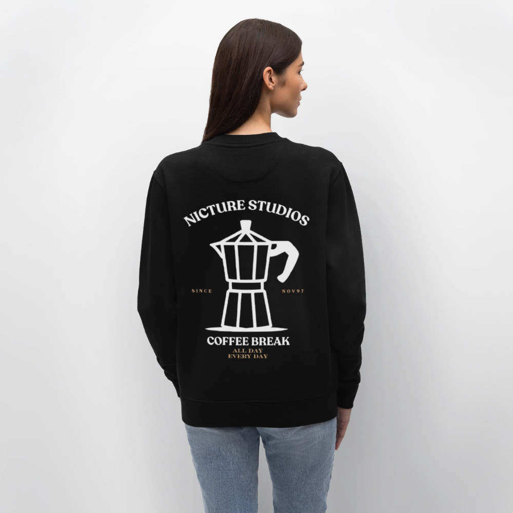 Coffee Break Unisex Bio-Sweatshirt - Schwarz