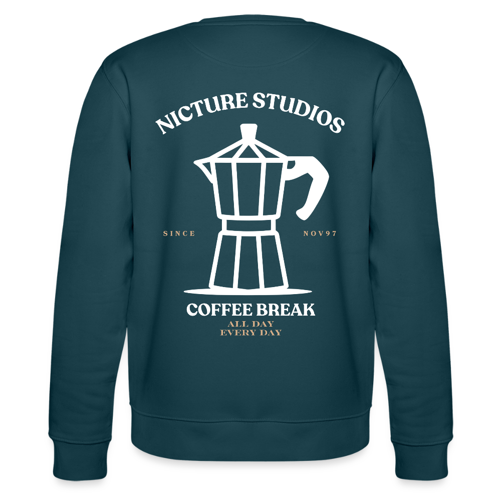 Coffee Break Unisex Bio-Sweatshirt - Dunkles Petrol