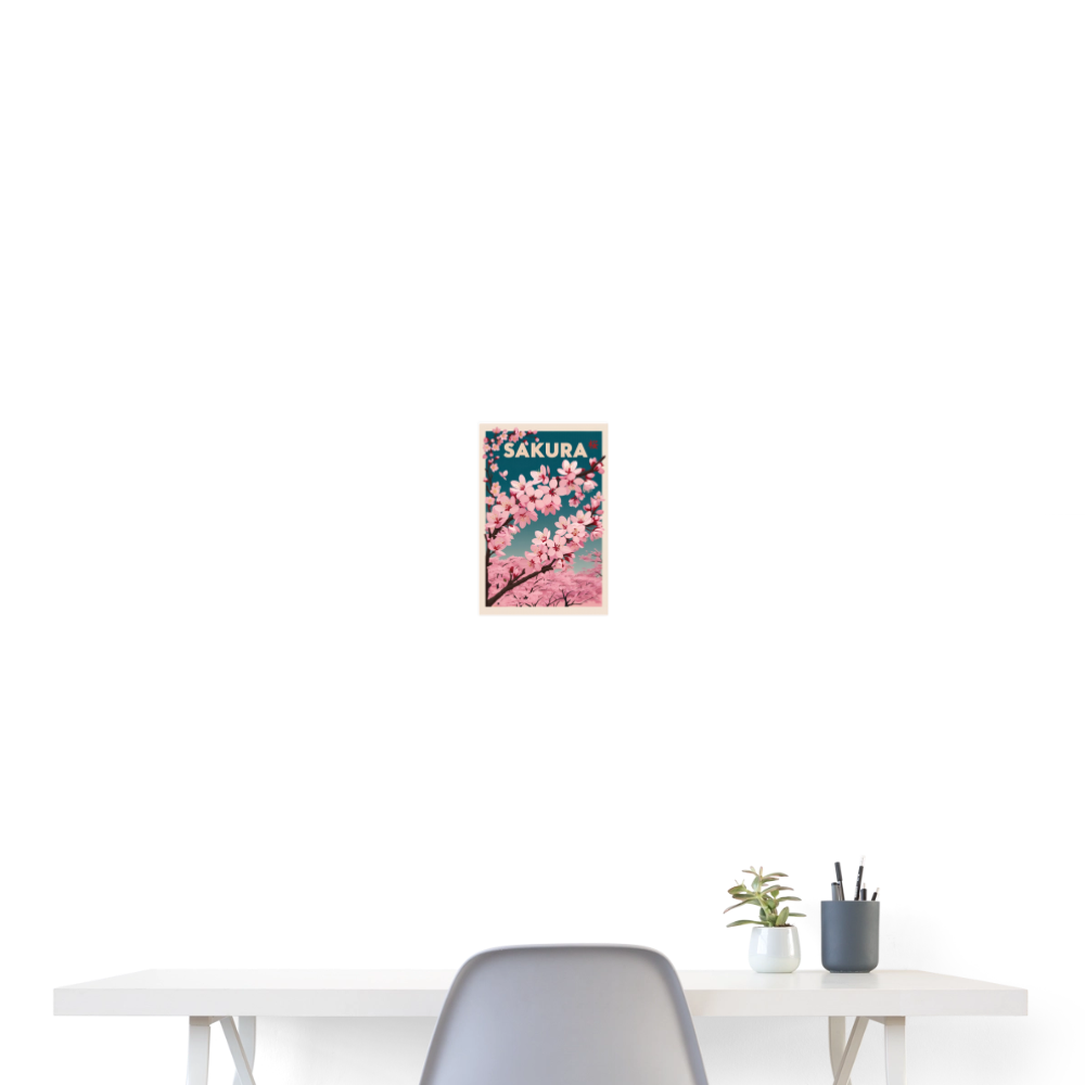 Sakura Poster 20x30 cm - Weiß
