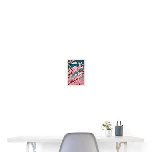 Sakura Poster 20x30 cm - Weiß