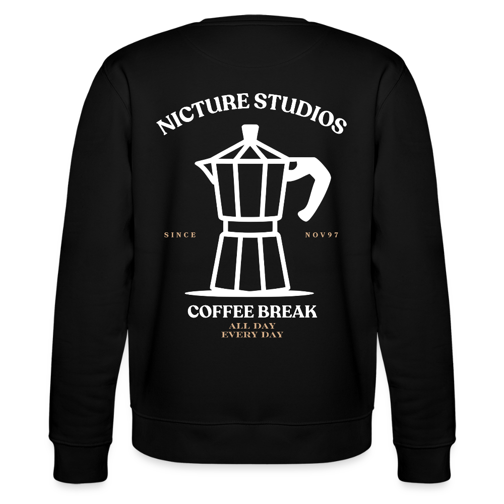 Coffee Break Unisex Bio-Sweatshirt - Schwarz