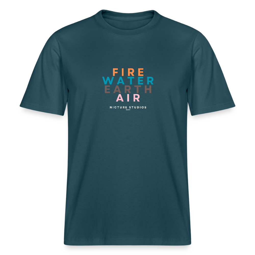 Elemental Relaxed Fit Unisex Organic T-Shirt - Dunkles Petrol