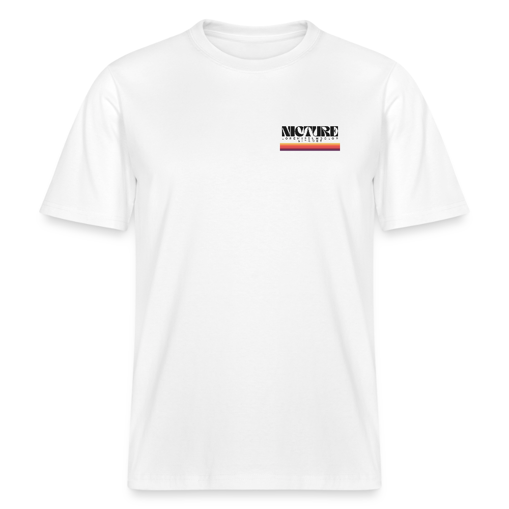 Lorem Ipsum Backprint Relaxed Fit Unisex Organic T-Shirt - Weiß