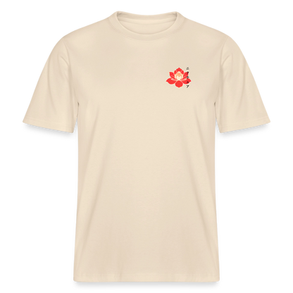 Koi & Flower Japanese Relaxed Fit Unisex Bio-T-Shirt - Natur